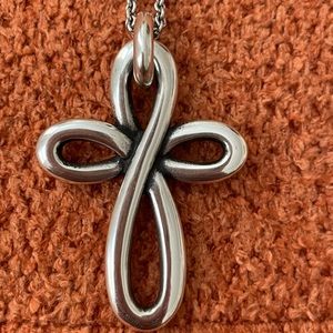 Rare Retired James Avery Eternal Ribbon Cross Pendant